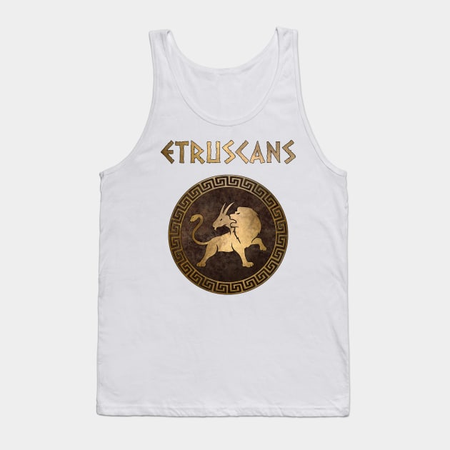 Etruscans Ancient Italian Civilization Chimaera Symbol Tank Top by AgemaApparel